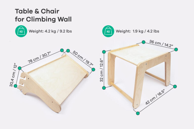 Table & Chair for Climber (Swedish) Wall